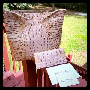 Brahmin Tan Tote and wallet